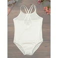 thumbnail image 2 of Aislor Kids Toddler Girls Team Basic Camisole Ballet Dance Leotards Criss Cross Gymnastic Tank Top 3-14 Cream 8-10, 2 of 7