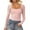 Pink, variant on HAiming Womens Slim Ribbed Knit Shirts Trendy Lace Stitching V Neck Long Sleeve Crop Tops Fall Casual Basic Blouse