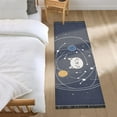 thumbnail image 3 of Yayeee Runner Rug for Bedroom 2'x6' Machine Washable Hallway Non Slip Mat, White Cat Planet, 3 of 8