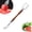 L, variant on 2-in-1 Watermelon Fork Slicer, Dual Head Stainless Steel Watermelon Fork Slicer Cutter, Portable Wooden Handle Fruit Cubes Slicer Tool Kitchen Picnic Accessories
