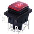 thumbnail image 2 of /2pcs Interruptor basculante a prueba de agua ON / Off / ON DPST Interruptor de palanca de 3 posiciones de 6 pines con indicador LED rojo 16A 250V AC para automóvil Camión Motocicleta Barco KCD4-203N-R Kuyhfg Bienvenido a Kuyhfg, 2 of 5