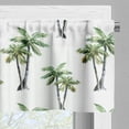 thumbnail image 3 of Ambesonne Palm Tree Valance Pack of 2, Watercolor Trees Art, 54"X18", Grey Green White, 3 of 5