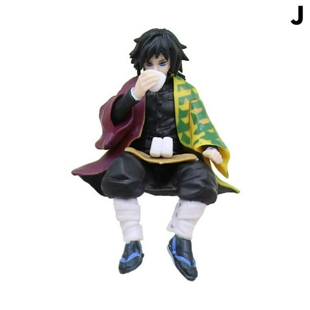 Anime Demon Slayer Nezuko Kamado Tanjiro Kawaii figura sentado acción figura PVC gráfico hoja fantasma modelo coleccionable zhangmengya LED