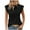 Black, variant on Jalioing Women's Texture Tank Tops Cap Sleeve Trendy Eyelet Tank Shirts Summer Fashion Loose Blouses