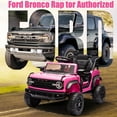 thumbnail image 3 of CASEMIOL 12V Kids Ride on Toys Truck w/ Remote Control, Licensed Ford Bronco Raptor Electric Ride on Cars for Kids 3-5, Powered Electric Car for Toddler, Gifts for Girl & Boy, LED, Bluetooth, Pink, 3 of 8