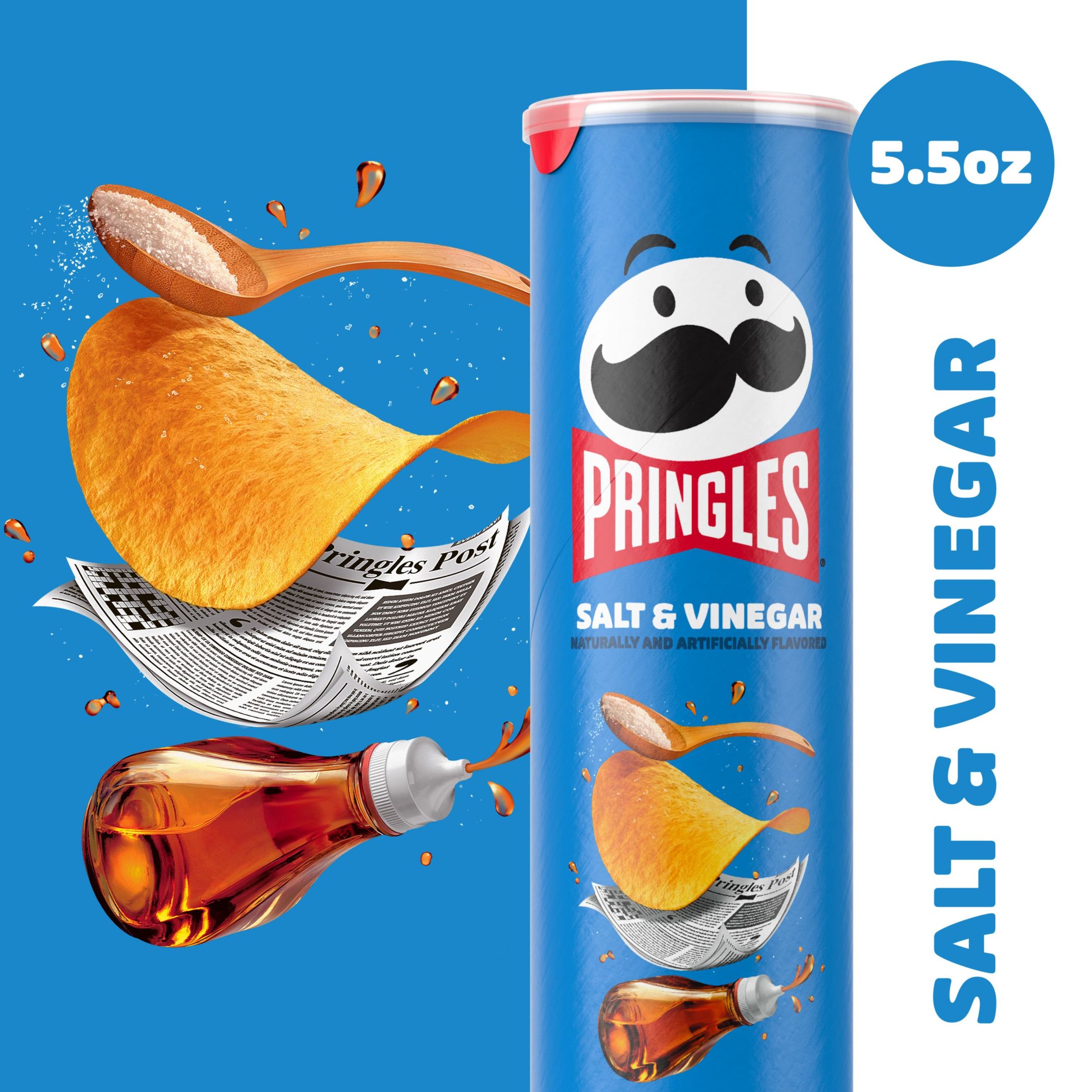 Pringles Salt and Vinegar Potato Crisps Chips, 5.5 oz - Walmart.com