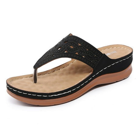 

Summer Comfortable Wedge Slippers Women Wear Thick Bottom Casual Beach Sandals
