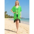 thumbnail image 4 of HAPPY BAY Women's Chiffon Summer Beach Open Front Maternity Beachwear Duster Kimono Cardigan for Women XL-XXL Shamrock Green_N863, 4 of 5