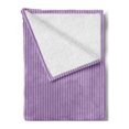 thumbnail image 2 of Pinstripe Soft Flannel Fleece Throw Blanket, Soft Pastel Purple Stripes with Thin White Lines Repeating Pattern, Cozy Plush for Indoor and Outdoor Use, 50" x 60", Lavender and White, by Ambesonne, 2 of 5