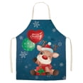 thumbnail image 2 of Christmas Apron Cartoon Christmas Pattern Strap Design Wear-Resistant Anti-oil Fadeless Dirt-resistant Washable Versatile Decorative Christmas Apron for Kitchen, 2 of 4