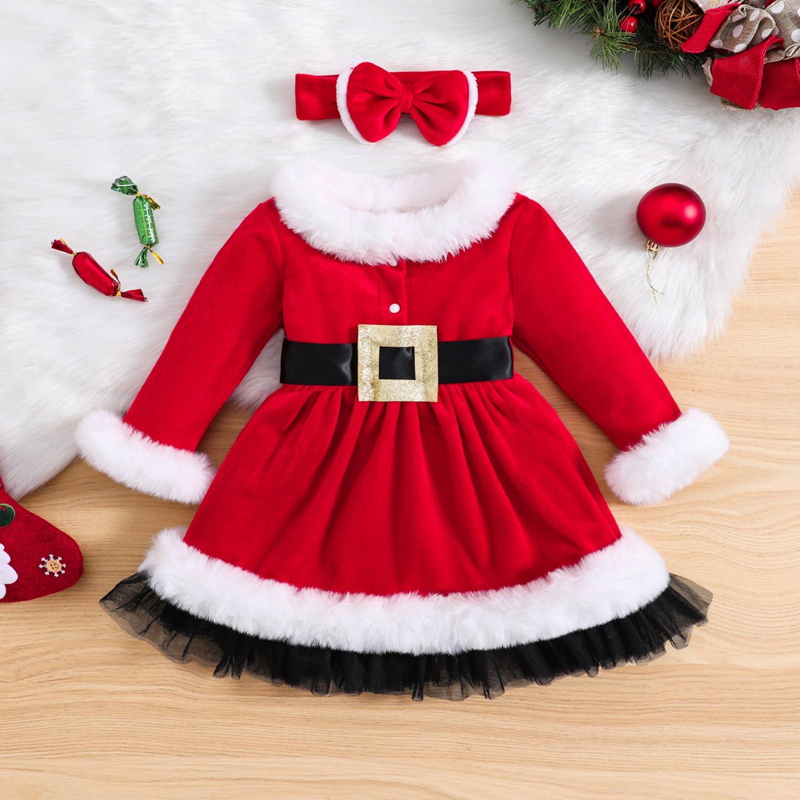 Générique Robe De Noël Pour Fille Tenue Noel Bebe Fille Robe De Fête