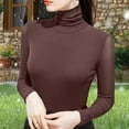 thumbnail image 5 of Kovlvoll Womens Long Sleeve Tops High Neck Slim Fitted Mesh Soft Comfy Thermal Blouses Basic Layer Shirts, 5 of 6