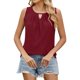 thumbnail image 1 of Camiseta sin mangas de color liso con cuello redondo y pliegues de encaje para mujer - Detalles femeninos, lavable a máquina, tallas S-XXL, contorno de pecho 93-119 cm, 1 of 8