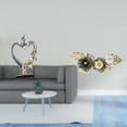 thumbnail image 2 of Escultura para dormitorio y sala de estar, elegante figura de metal con flores y hojas para decoración del hogar, bodas y vacaciones., 2 of 8