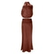 thumbnail image 4 of Conjunto de vestido largo de dos piezas de satén para mujer - Top sin mangas con cuello alto y falda con abertura lateral, ropa formal y casual para fiestas, 4 of 7