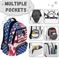 thumbnail image 7 of FKELYI Kids Backpack for Primary School Bookbag Lightweight Schoolbag with Multi-Pockets USA Flag Soccer Football Print Casual Daypack Spacious 17 Inch Backpacks for Girls, 7 of 7