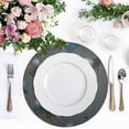 thumbnail image 4 of 15 Inch Round Grid Plate Mats Heat Non-Slip Resistant PVC Placemats for Kitchen Dining Table Decor Brown-blue Butterfly Pattern 1PCS, 4 of 5