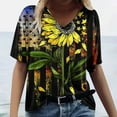 thumbnail image 2 of Xihbxyly Womens Plus Size Tops Summer Short Sleeve T-Shirt Casual Loose V Neck Tee Shirts July 4 Shirts for Women Independence Day Tops, 2 of 5