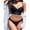 Black, variant on Lace Bra and Panty Set for Women Sexy Lingrie Strappy Underwire Underwear