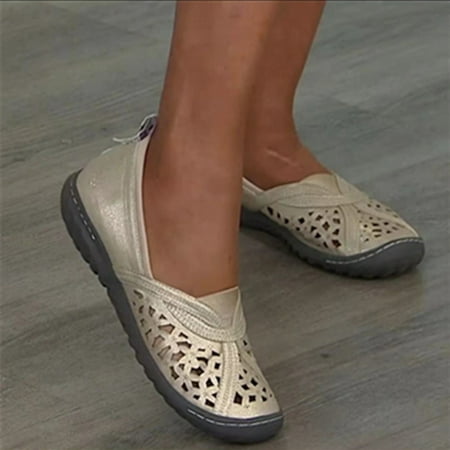 

Lhked Women s Vintage Shoes Hollow Wedge Heel Ladies Casual Roman Summer Womens Anti-Slip Breathable Sandal Flip Flop