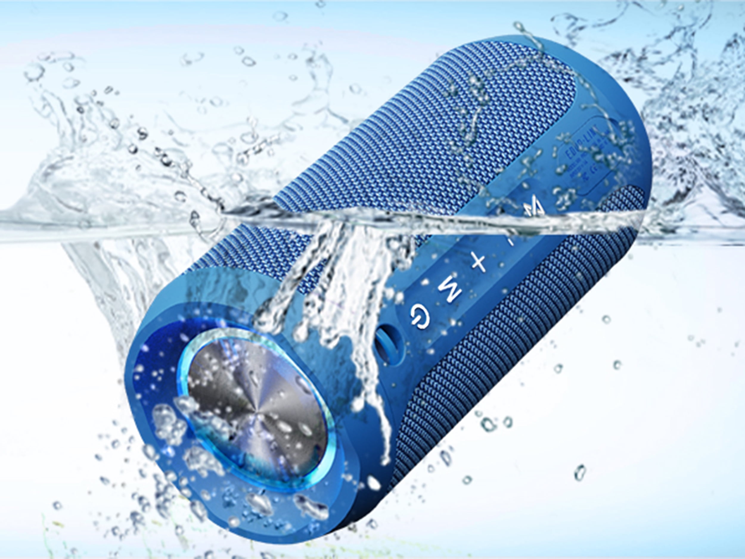 EDUPLINK Bluetooth Portable Speaker, Waterproof Outdoor Speaker, 20W, 20H Playtime, Blue, New