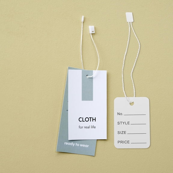 FRCOLOR 2000pcs Universal Hang Tags For Clothes And Jewelry Durable White String For Retail And Merchandise Labeling