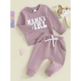 thumbnail image 3 of Bagilaanoe 2PCS Toddler Baby Girl Pants Set Letter Print Long Sleeve Sweatshirt Pullover Tops + Drawstring Sweatpants 6M 12M 18M 24M 3T Kids Casual Sweatsuits, 3 of 9