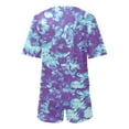 thumbnail image 5 of eileial Girls Tie Dye Two Piece Outfit Short Sleeve Pullover Crop Tops and Short Pants Sweatsuits Tracksuits,Purple 11-12 Years, 5 of 5