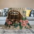 thumbnail image 2 of ARISTURING  Sloth Sherpa Blanket Smooth Soft Print Throw Blanket Kid Baby for Sofa Chair Bed Office Travelling Camping, 2 of 6