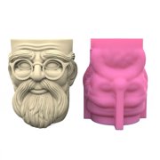 Flower Pots Silicone Molds Succulents Planter Castings Molds Elderly Concrete Planter Vases Molds Clay Mould Resins Molds