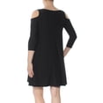 thumbnail image 2 of Planet Gold Juniors' Cold-Shoulder Dress (S, Black Beauty), 2 of 2