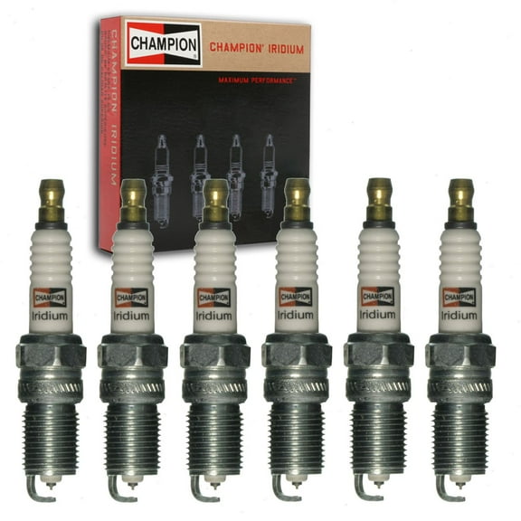 6 pc Champion 9404 Iridium Spark Plugs for 12568387 41-101 4504 HGR9DQI ITR4A15 RS14WYPB5 Ignition Wire Secondary