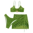 thumbnail image 2 of Sngxgn Womens Swimsuits Two Piece High Waisted Tummy Control Bathing Suits Wrap Bikini Sets(Green,L), 2 of 7