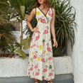 thumbnail image 3 of Flamingo Pattern Sleeveless Dress Woman Fashion Long Dresses Women's Summer Suit Dress 2025, 3 of 6