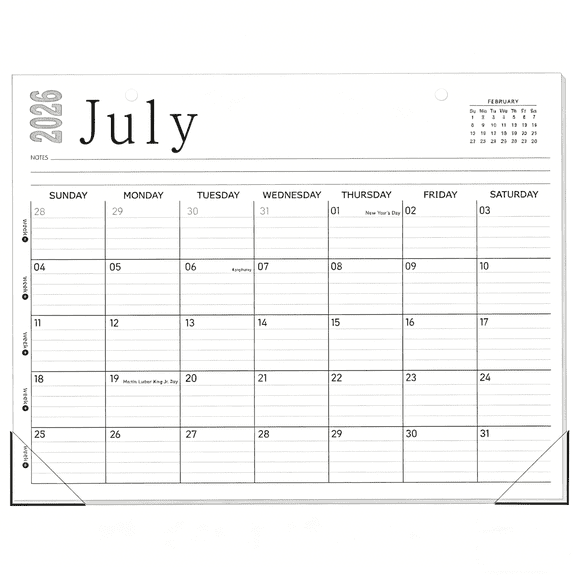 OuMuaMua Large Monthly Desk Calendar, 14 x 11 inch Paper 12 Month Planner, Jul 2026 to Jun 2027 for Home Office Use