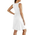 thumbnail image 4 of Womens Summer Dresses 2025 Casual Sleeveless Sundress Beach Vacation Flowy Midi Dresses with Pockets White M, 4 of 5