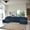BLUE, variant on Welinhome 131" Modular U-Shaped Sectional Sofa Set, 4-Seater Corduroy Fabric with 2 Chaises & 8 Pillows (Foam+Pocket Spring)