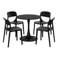 thumbnail image 5 of WestinTrends Playa 5-Piece Round Metal Bistro Dining Table Set And Stackable Resin Patio Dining Side Chairs, Black, 5 of 14