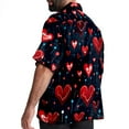 thumbnail image 3 of Valentine's Day Love ECG Men's Spread Collar Poplin Beach Shirts - Casual Printed Button Down Short Sleeve Summer Tops for Unisex, 3 of 6