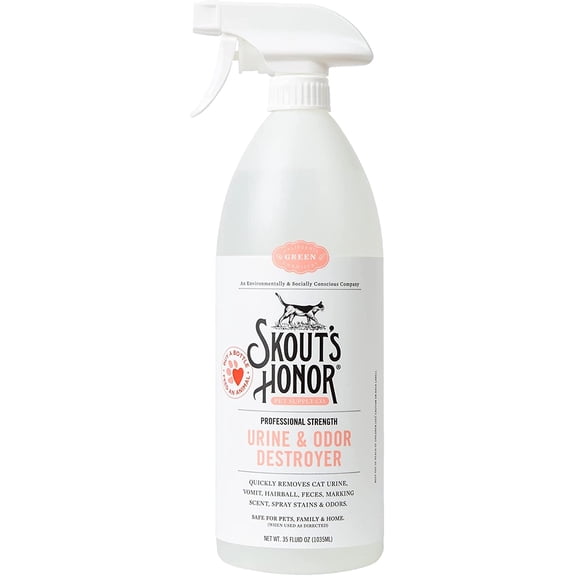 Cat Urine & Odor Destroyer - Professional Strength, Plant-Powered, Cruelty-Free Urine Eliminator for Carpets and Indoor Living Spaces, 35 oz.