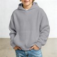 thumbnail image 4 of TBWNWG Boys Girls Casual Solid Knit Long Sleeve Hooded Sweatshirt with Pockets Textured Outdoor Jacket for Youth Pullover Warm Top, 4 of 4