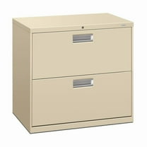 HON Brigade 600 Series Lateral File | 2 Drawers | Polished Aluminum Pull | 30"W x 19-1/4"D x 28-3/8"H | Putty Finish