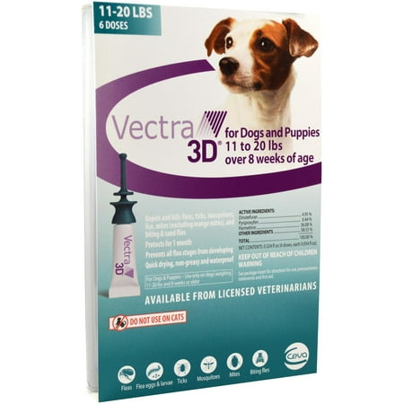 Vectra 3D Flea and Tick Prevention for Small Dogs and Puppies, 6 Monthly (Best Flea Prevention For Small Dogs)