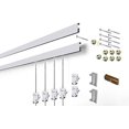 thumbnail image 2 of Stas Cliprail Picture Hanging System Set - Covers 9.84 Ft Of Wall Space - Basic Picture Rail & Art Hanging Gallery Kit (Matte Silver Rails Includes 6 Hooks & 4 Cords), 2 of 4