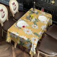 thumbnail image 2 of Yellow Daisy Flower Pattern Rectangle Tablecloth 60"x120",Waterproof Polyester Rectangle Table Cloth, Wipeable Spillproof Polyester Tablecloth for Dining, Camping, Indoor and Outdoor, 2 of 6