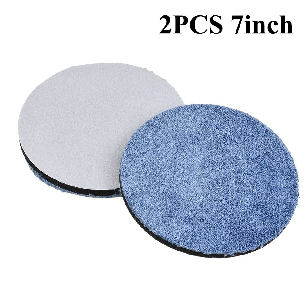 2Pcs 7inch Microfiber Polishing Pads Buffing Pad Set For Car Polisher