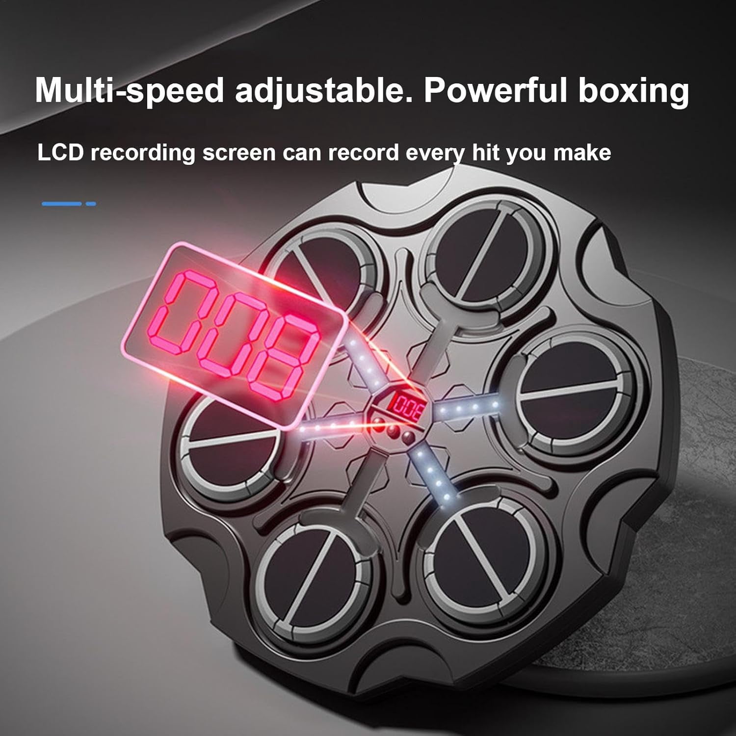Musicboxing Machine with Bluetooth LED Counter, Smart Boxing Trainer with Gloves for Kids Adults, 3 Modes Interactive Fitness Equipment for Home