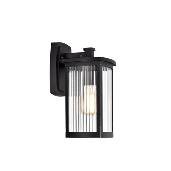 14 in. Evie Transitional 1 Light Outdoor Wall Sconce, Textured Black