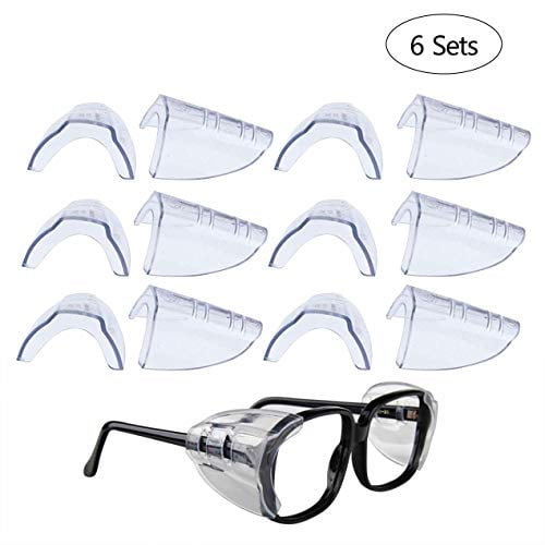 6 Pairs Safety Eye Glasses Side Shields Slip On Clear Side Shield for