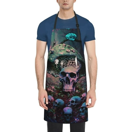 

Coaee Forest Mushroom Skull for Waterproof Apron for Unisex Adult with Adjustable Bib Apron